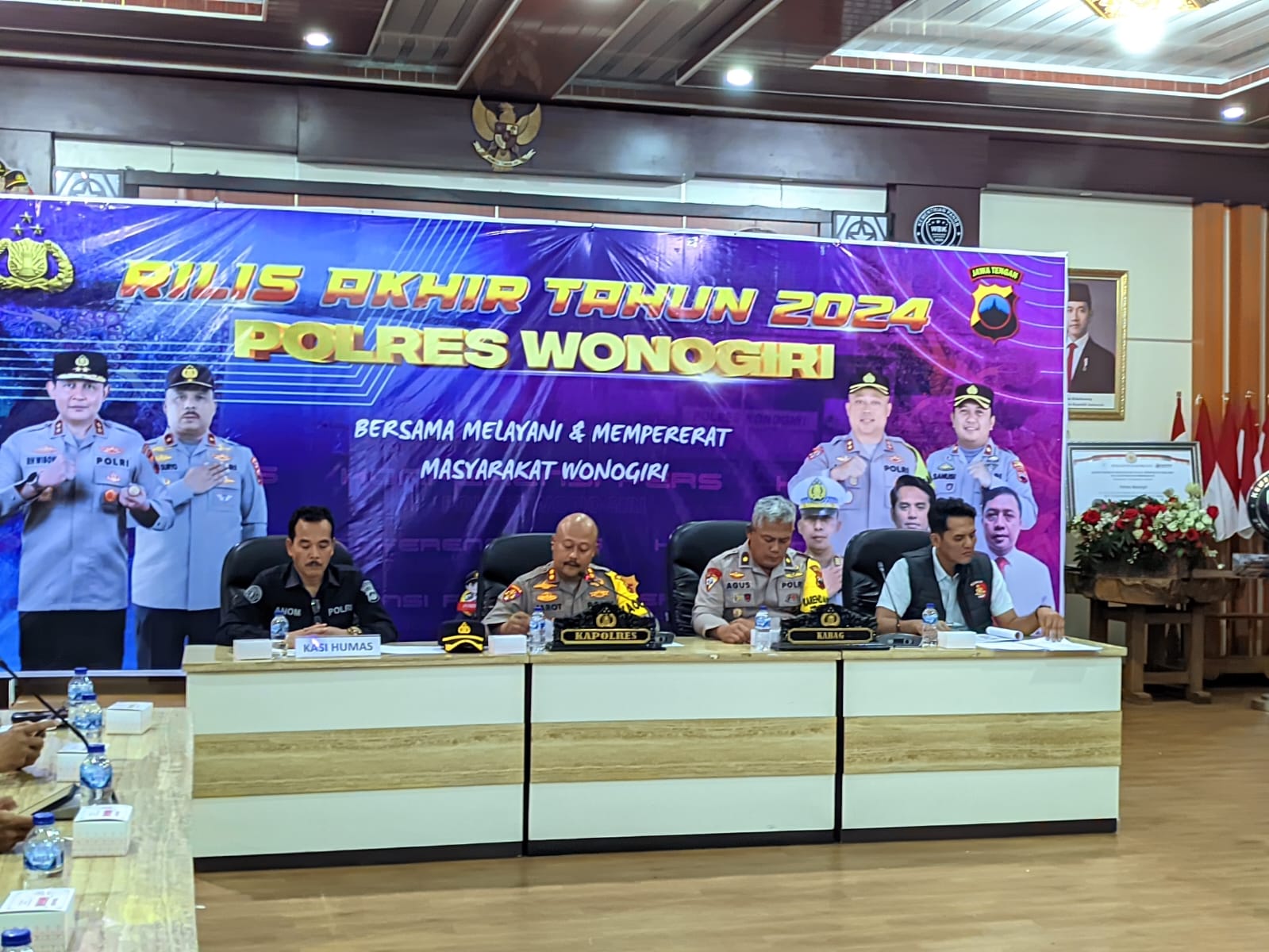 Jumpa pers di Mapolres Wonogiri Selasa (31/12/2024).