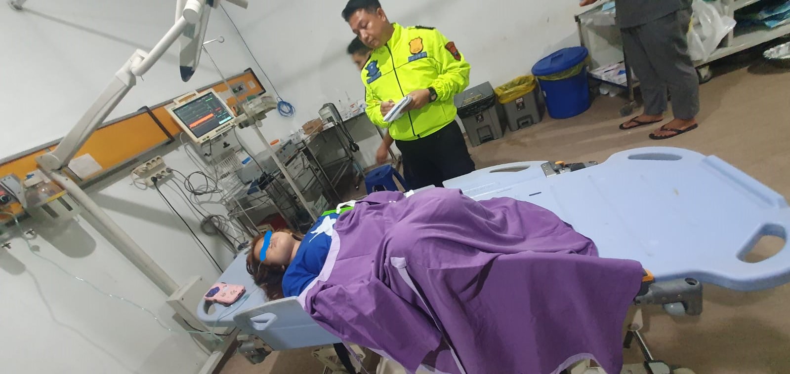 Salah satu remaja yang mengalami luka setelah menabrak tiang telepon di Boyolali.