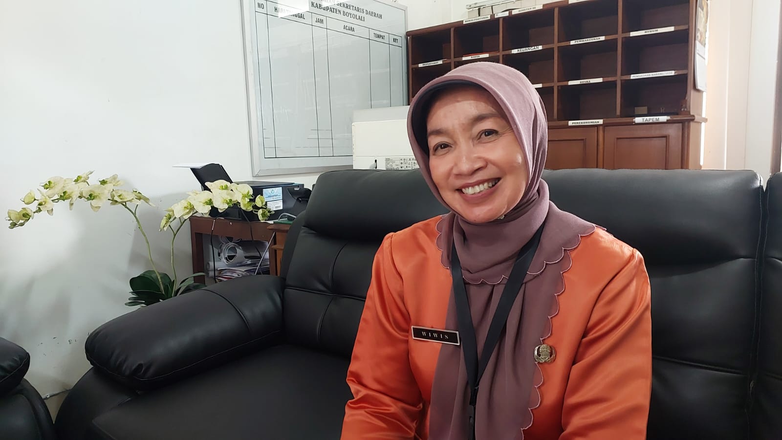 Sekda Boyolali Wiwis Trisiwi Handayani ditemui di ruang kerjanya, Kamis (23/1/2025).