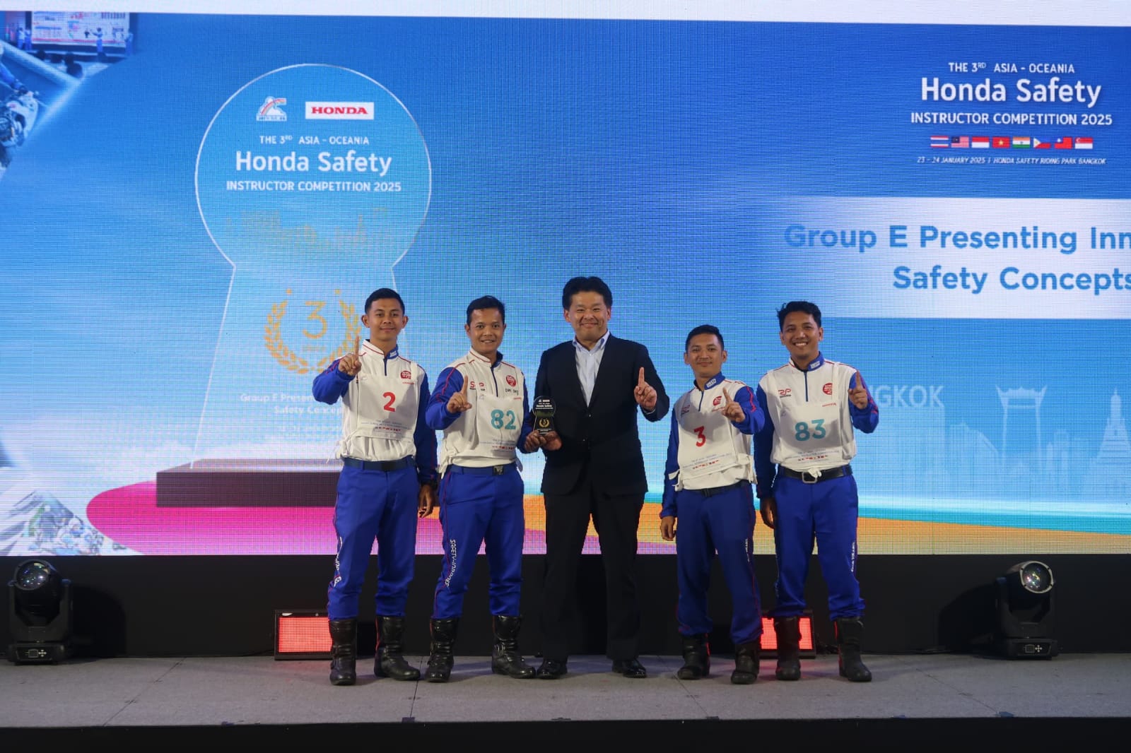 Instruktur safety riding PT Astra Honda Motor raih posisi ketiga pada kategori Safety Innovative Concept dan 150cc dalam pentas The 3rd Asia-Oceania Honda Safety Instructor Competition 2025.