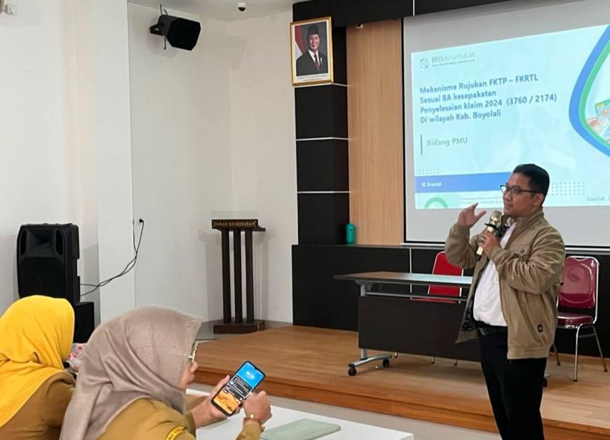 Pelaksanaan Focus Grup Disccusion yang digelar oleh BPJS Kesehatan Cabang Boyolali dan Dinkes Boyolali di Aula Kantor Dinkes Boyolali.