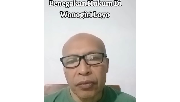 Tangkapan layar video kritik penegajan hukum di Wonogiri loyo.