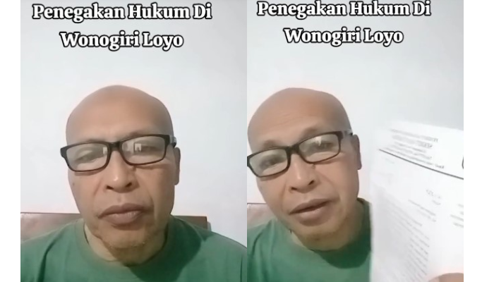 Tangkapan layar video viral penegakan hukum di Wonogiri dituding loyo.