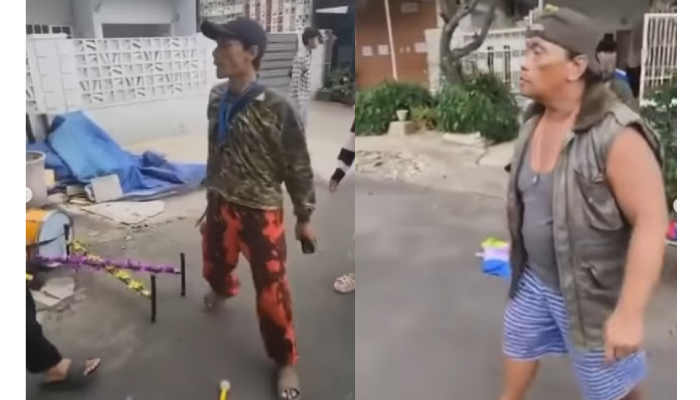 Dua preman yang mengancam bubarkan latihan marchind band anak TK di Pamulang, Tangerang Selatan.