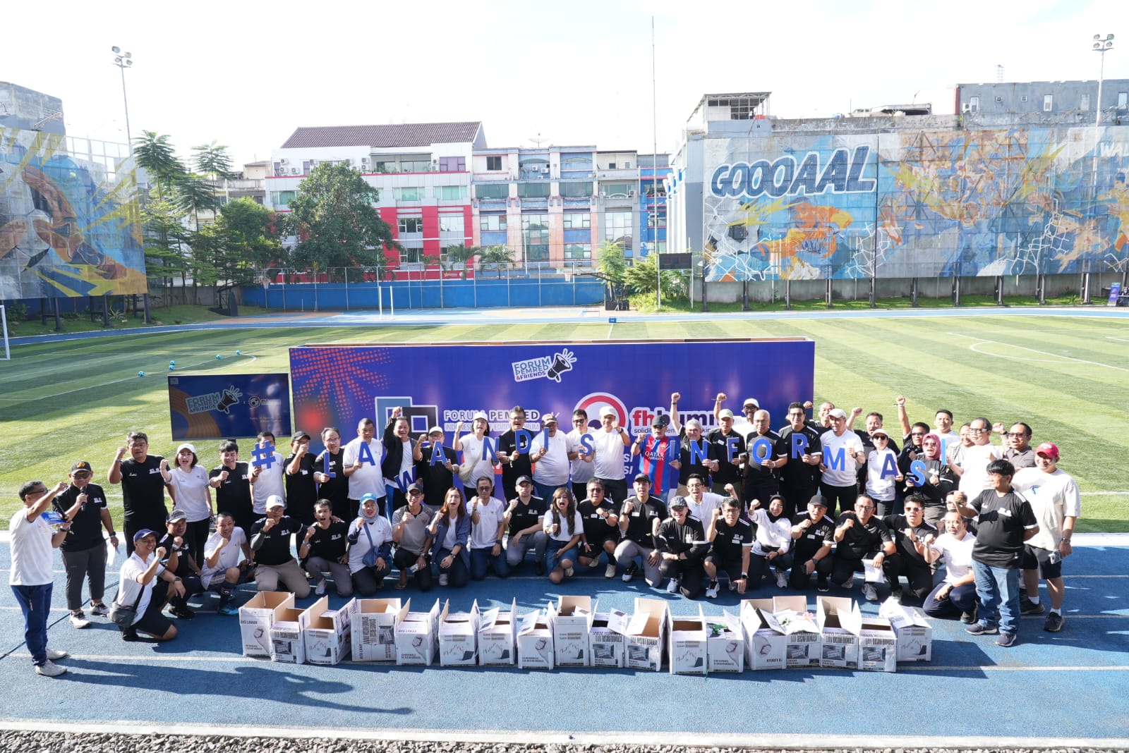 Forum Humas Badan Usaha Milik Negara dan Forum Pemred Indonesia di BRILiaN Stadium, Jakarta, Sabtu (15/2/2025).