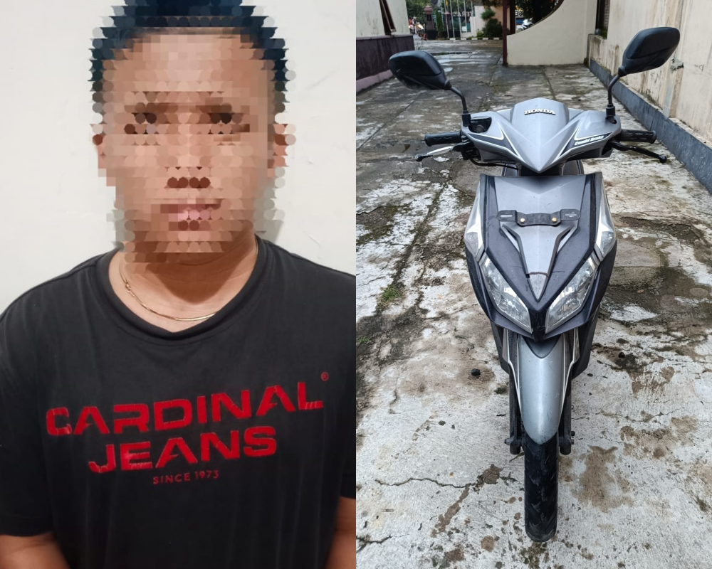 Remaja berinisial AY,  warga Kecamatan Teras yang ditangkap polisi dalam kasus curanmor.
