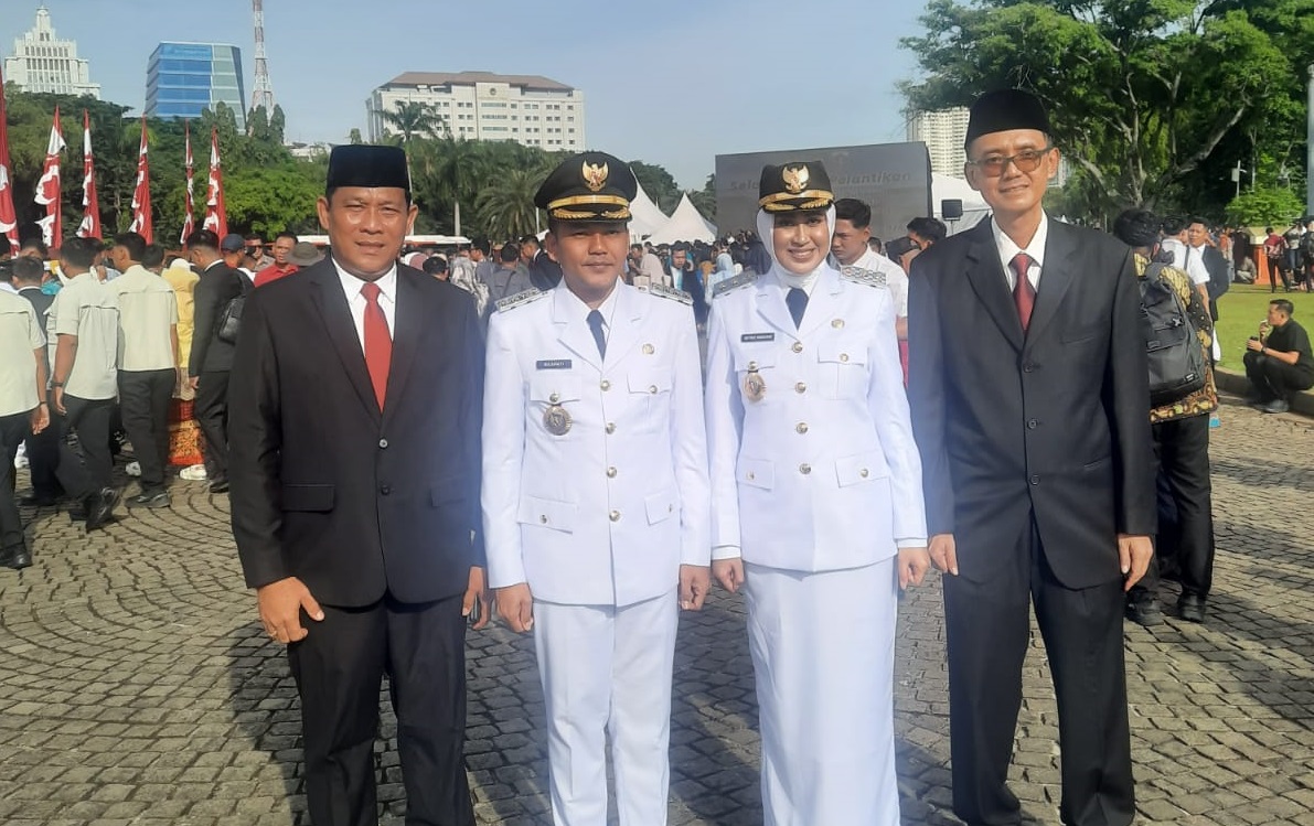 Respati Achmad Ardianto-Astrid Widayani resmi dilantik sebagai walikota-wakil walikota Solo di Istana Merdeka, Kamis (20/2/2025).