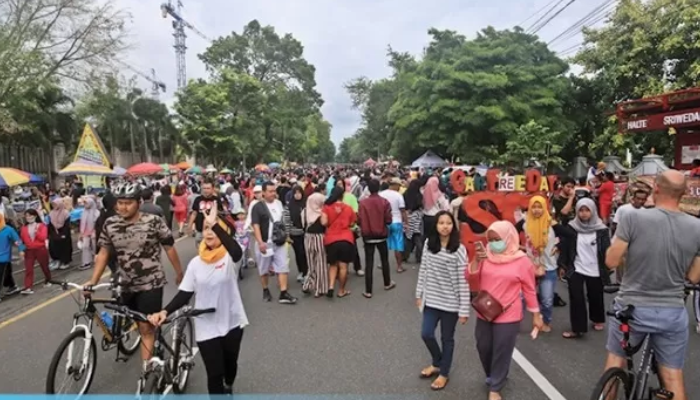 Ilustrasi car free day (CFD) di Jl Slamet Riyadi Solo.