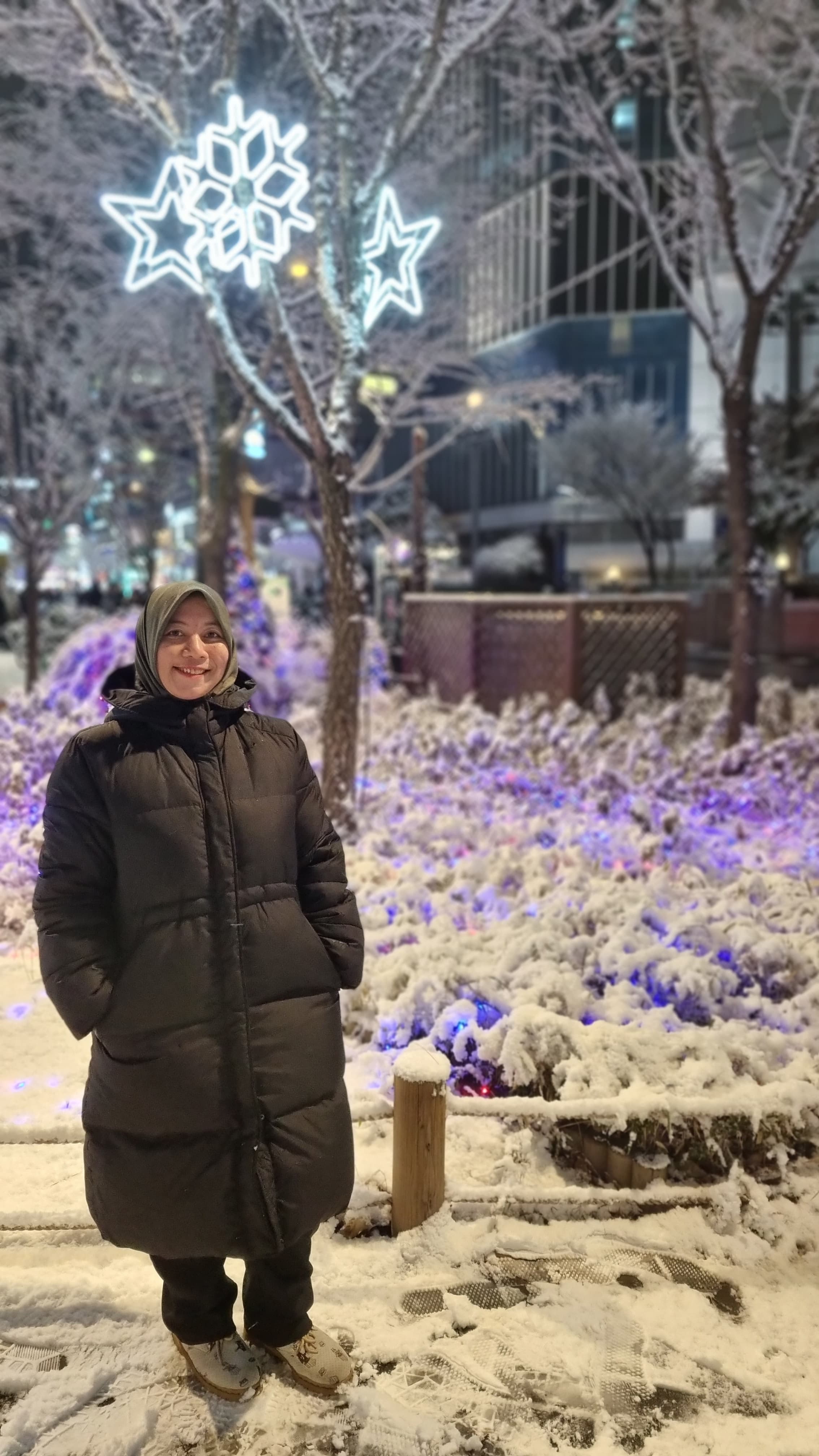 Monika Sri Yuliarti tetap menikmati ibadah puasa di tengah musim dingin di Korea Selatan. (ist)