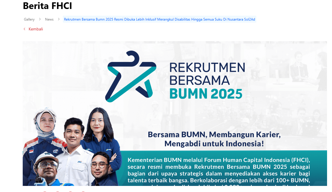 Rekrutmen Bersama BUMN (RBB) 2025. Peserta diingatkan waspada penipuan.