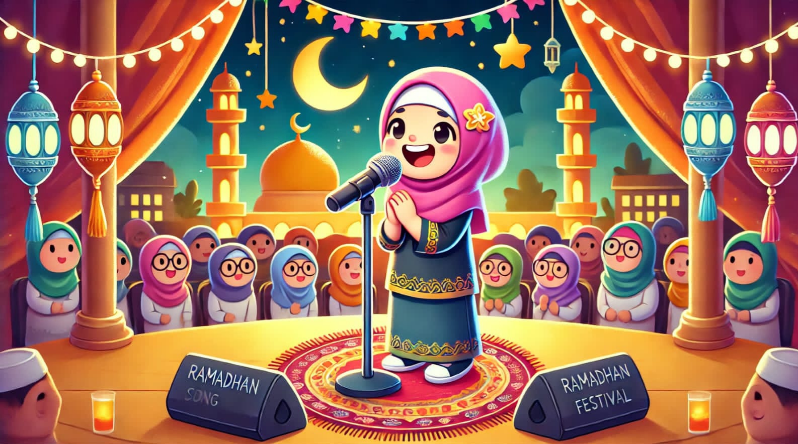 Ilustrasi sebuah lomba menyanyi dalam event Festival Ramadan.