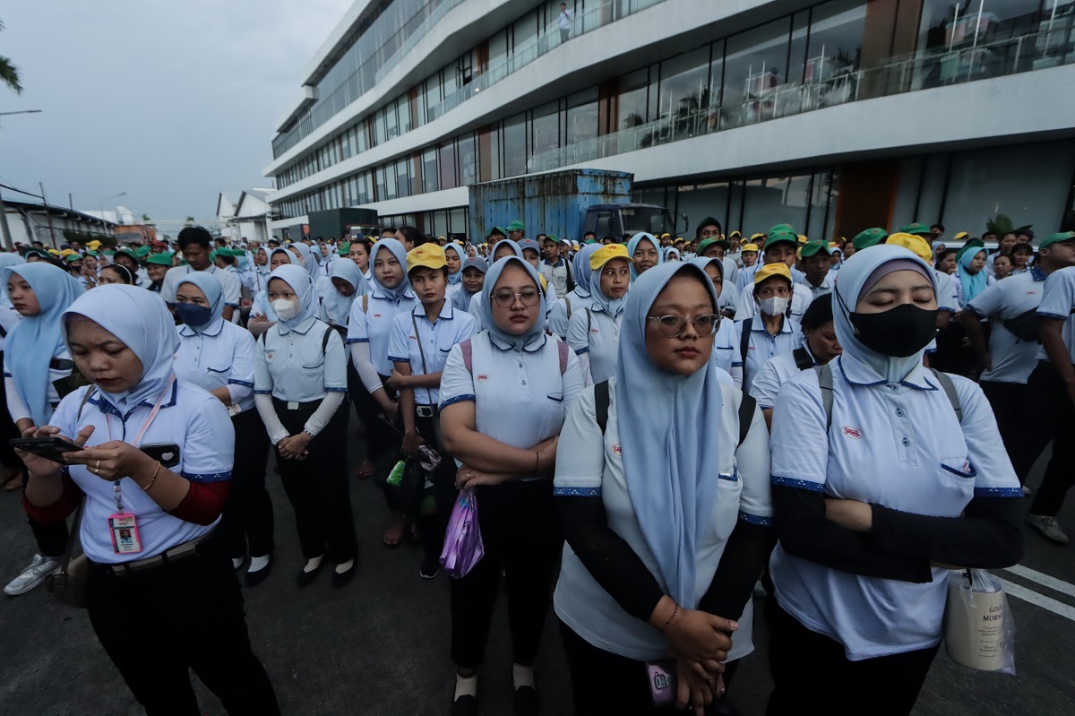 Hari terakhir para pekerja Sritex bekerja, yakni Jumat (28/2/2025).