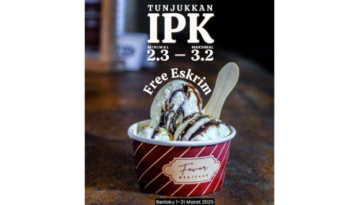 Promo es krim gartis doi Jogja jadi viral karena nertizen malah tandai Wapres Gibran Rakabuming Raka.