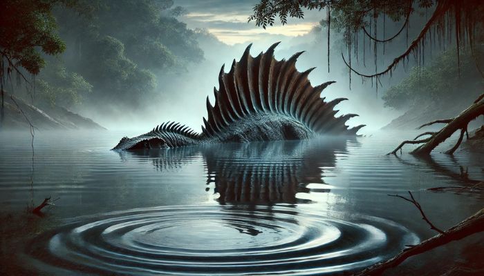 Ilustrasi Spinosaurus didalam air