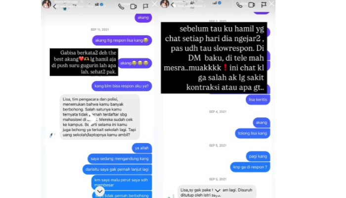Lisa Mariana beberkan chat dengan pria yang diduga adalah Ridwan Kamil.