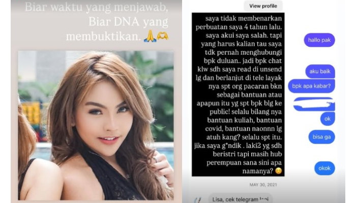 Postingan Lisa Mariana yang siap jalani tes DNA.