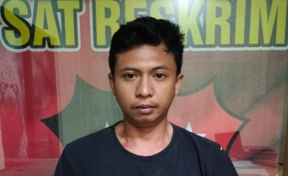 Aldi Wahyu Saputro, pelaku penipuan di wilayah Sragen yang berhasil ditangkap Polres Sragen.