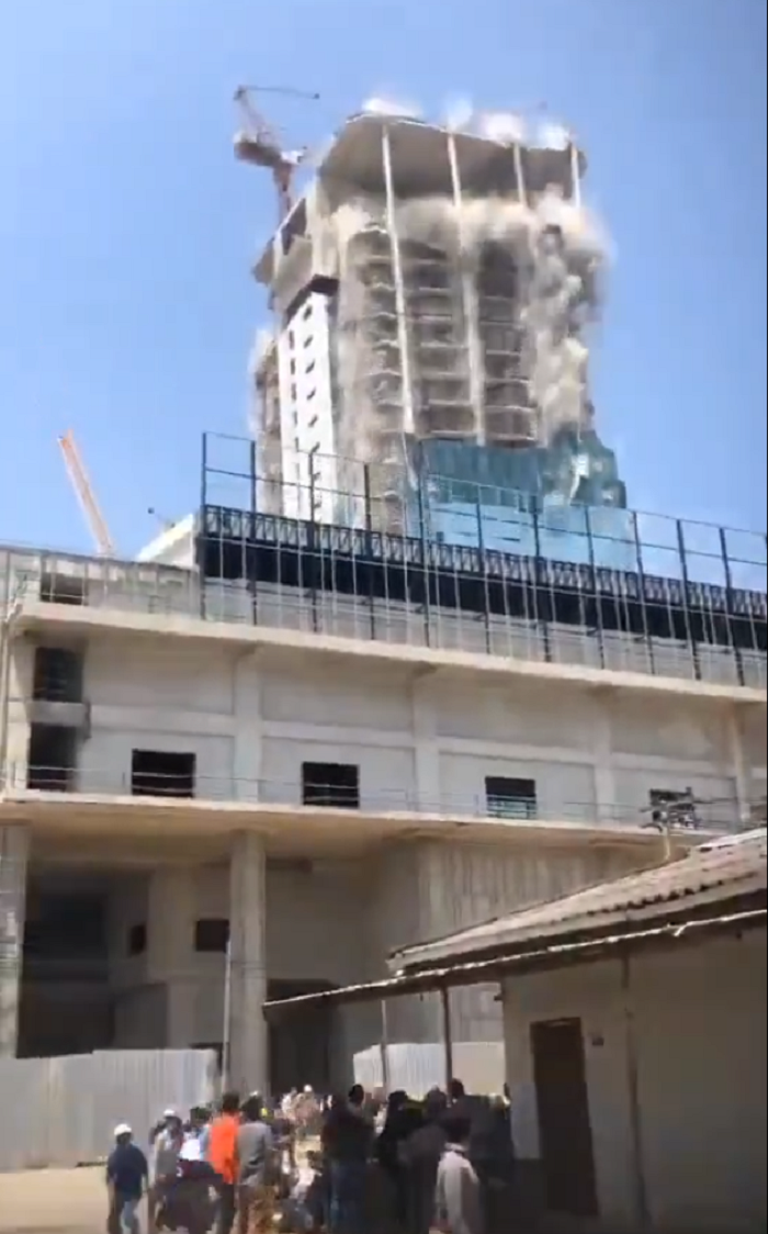 Detik-detik gedung bertingkat di Thailand runtuh akibat gempa besar, Jumat (28/3/2025).