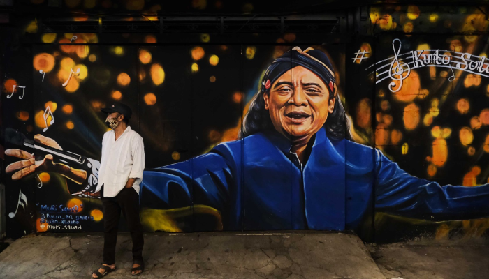 Mural Didi Kempot karya seniman lokal yang terpajang di Koridor Gatsu.