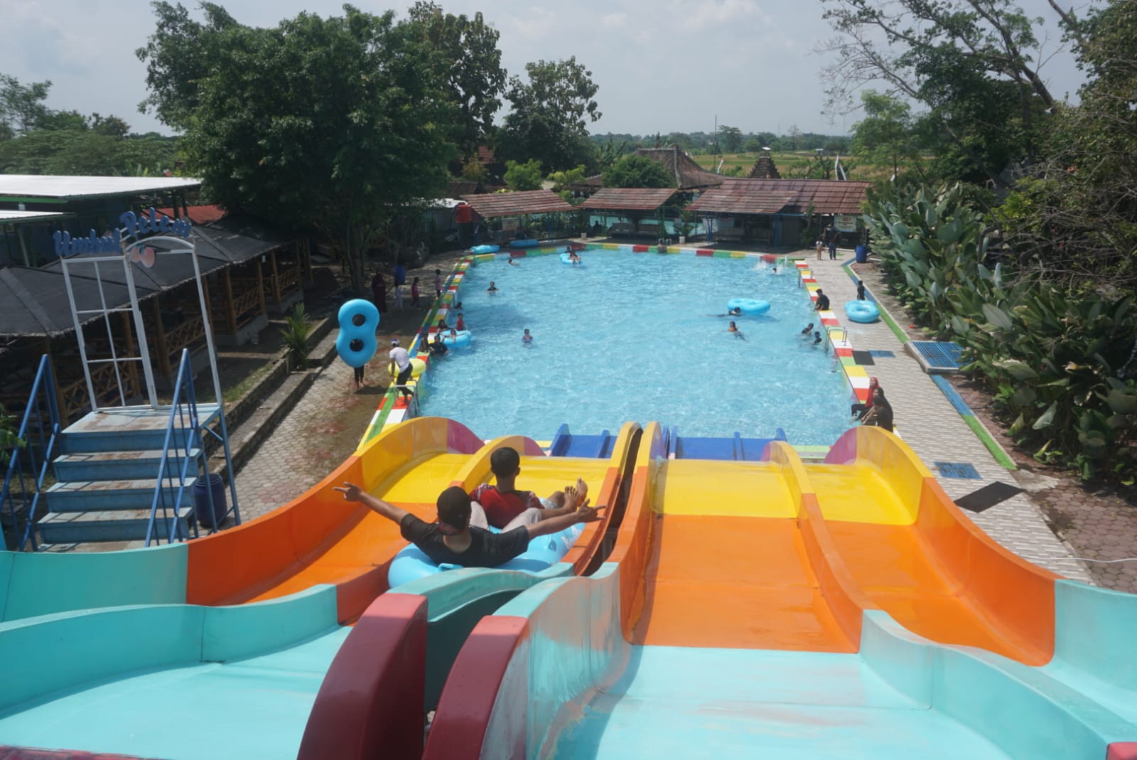 Suasana di objek wisata Umbul Pelem, Desa Wunut, Kecamatan Tulung, Klaten, belum lama ini.