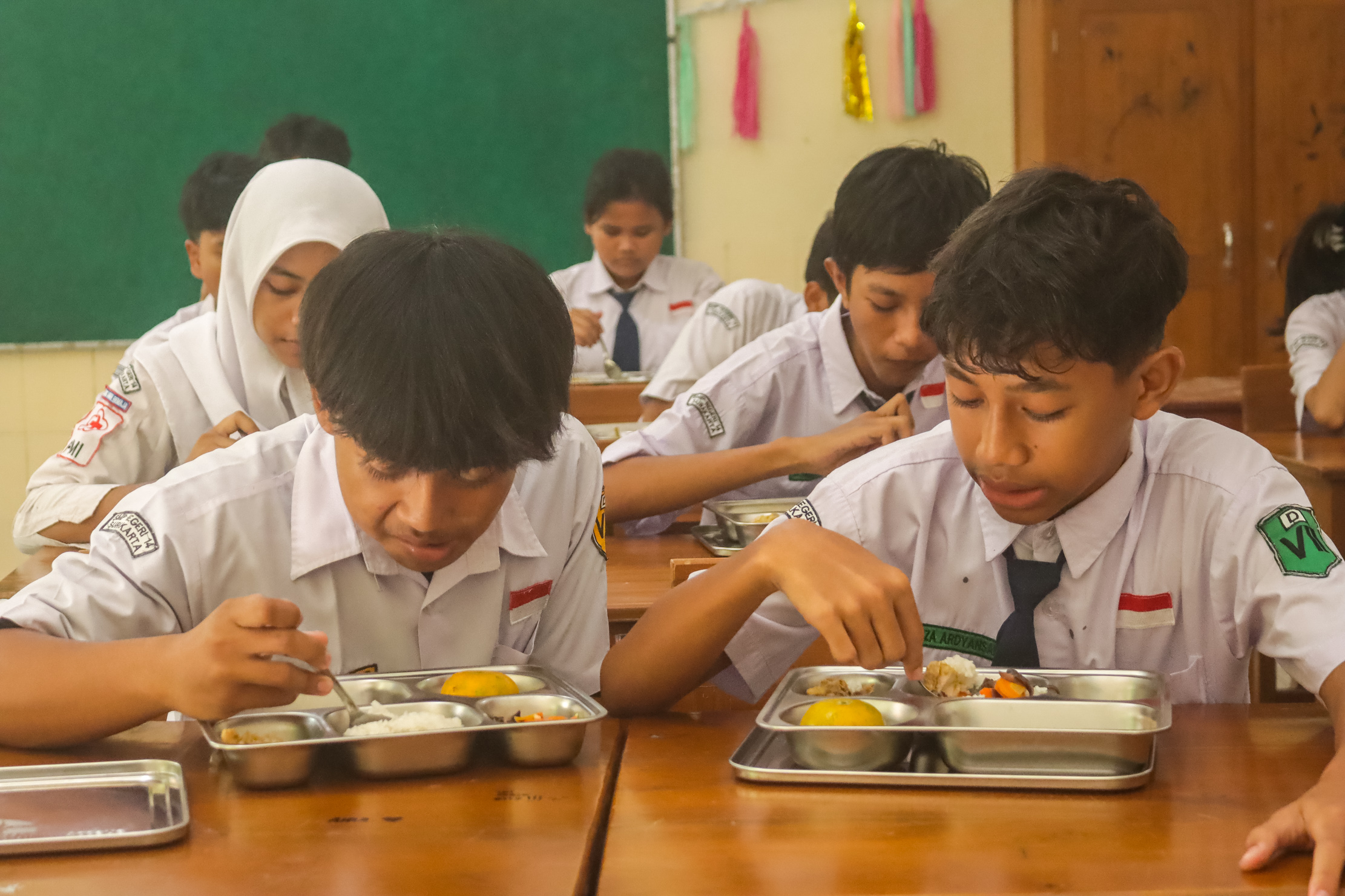 CEK: Program makan bergizi gratis di salah satu sekolah di Solo.