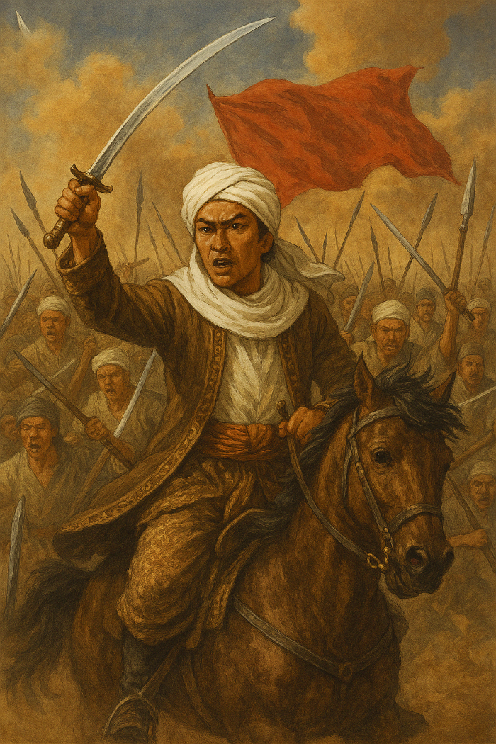 Ilustrasi perang Jawa yang dipimpin Pangeran Diponegoro.