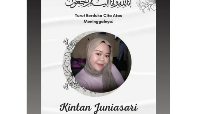 Mendiang Kintan Juniasari, karyawan pabrik di Karawang yang meninggal usai operasi jari tangan.