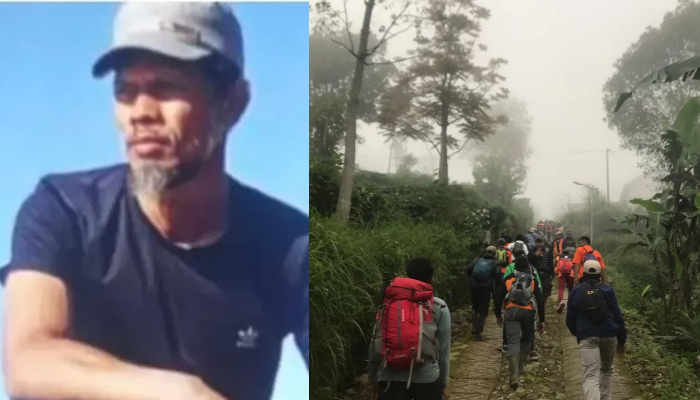 Sugeng Parwoto, ASN Dinkes Temanggung yang ditemukan meninggal di Gunung Merbabu (kiri). Tim SAR gabungan saat melakukan pencarian korban.