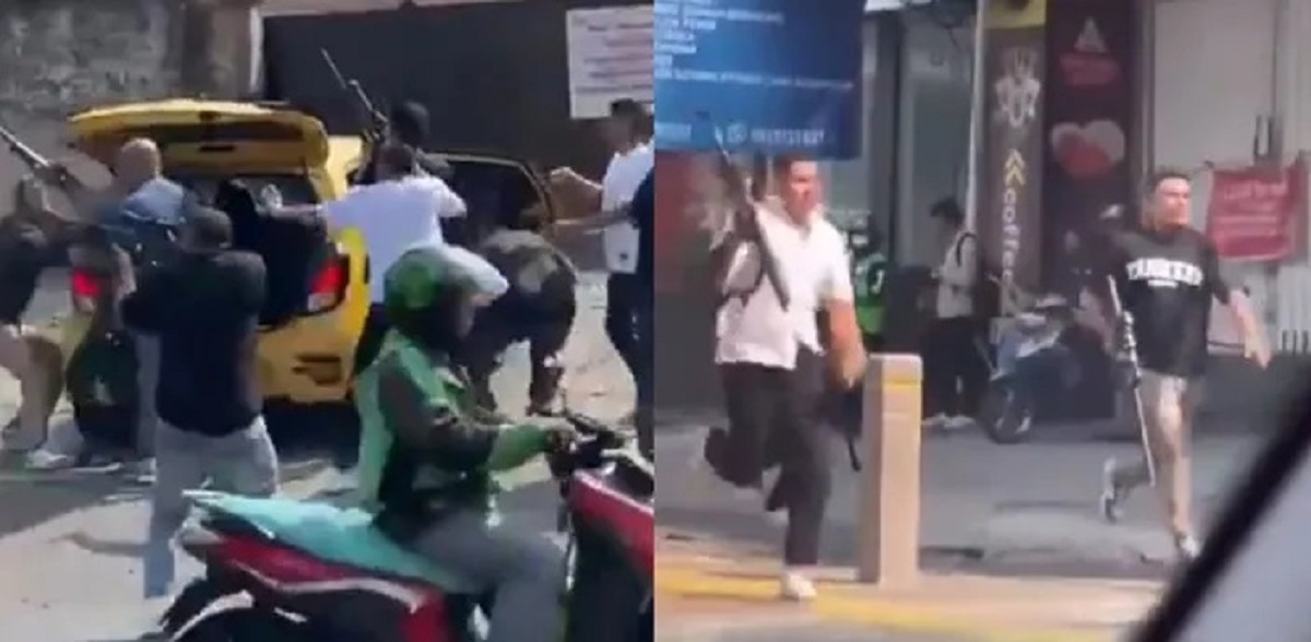 Viral di media sosial sebuah video sekelompok pria berlari-lari memegang senjata api laras panjang di kawasan Kemang, begini kronologinya