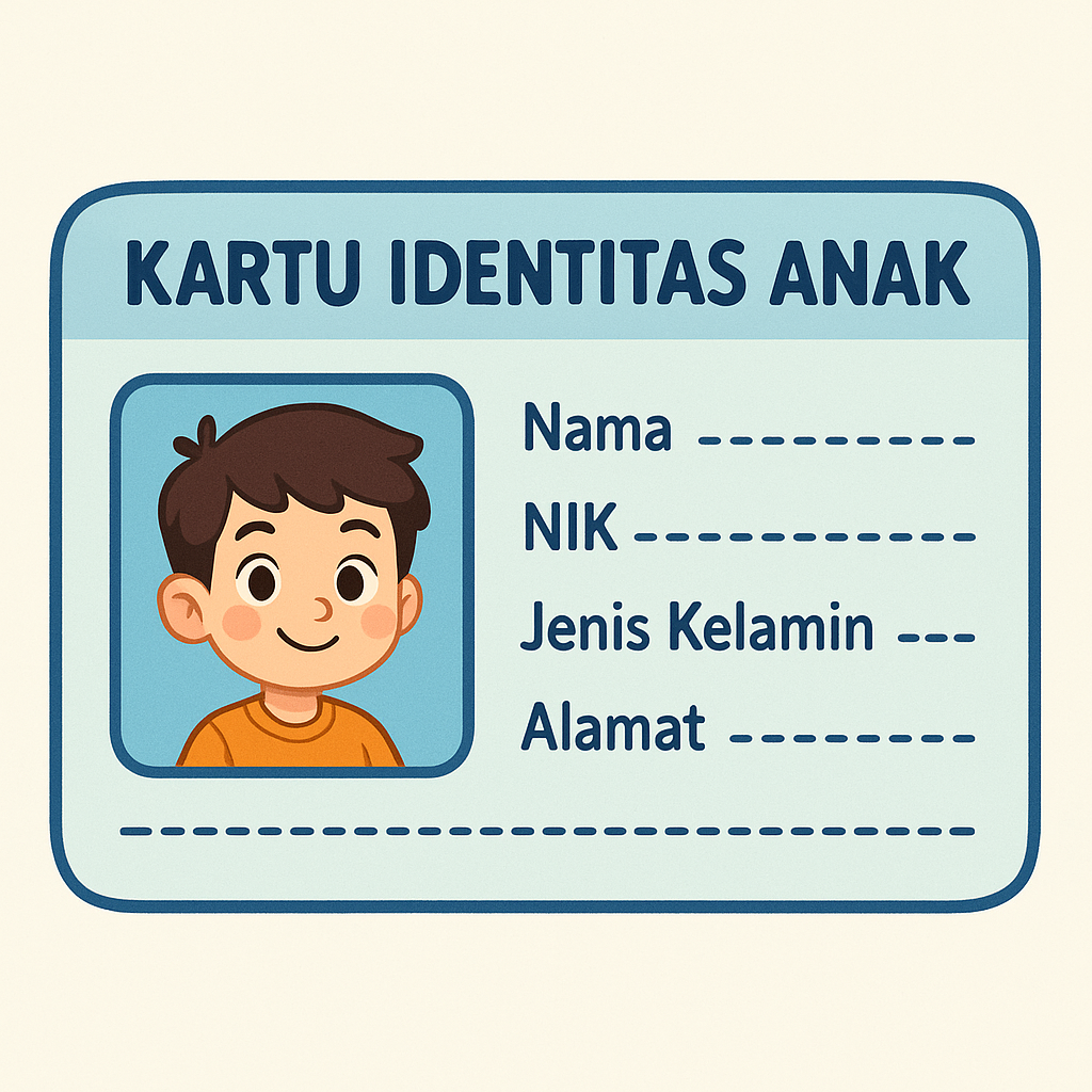 Ilustrasi kartu identitas anak.