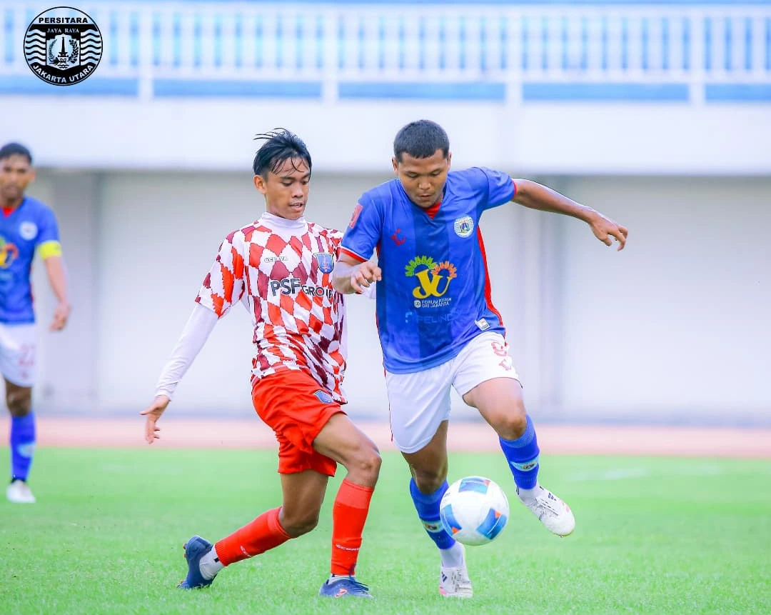 laga Persitara Jakarta Utara vs PS Mojokerto Putra di Stadion Mandala Krida Jogja (14/5/2025).