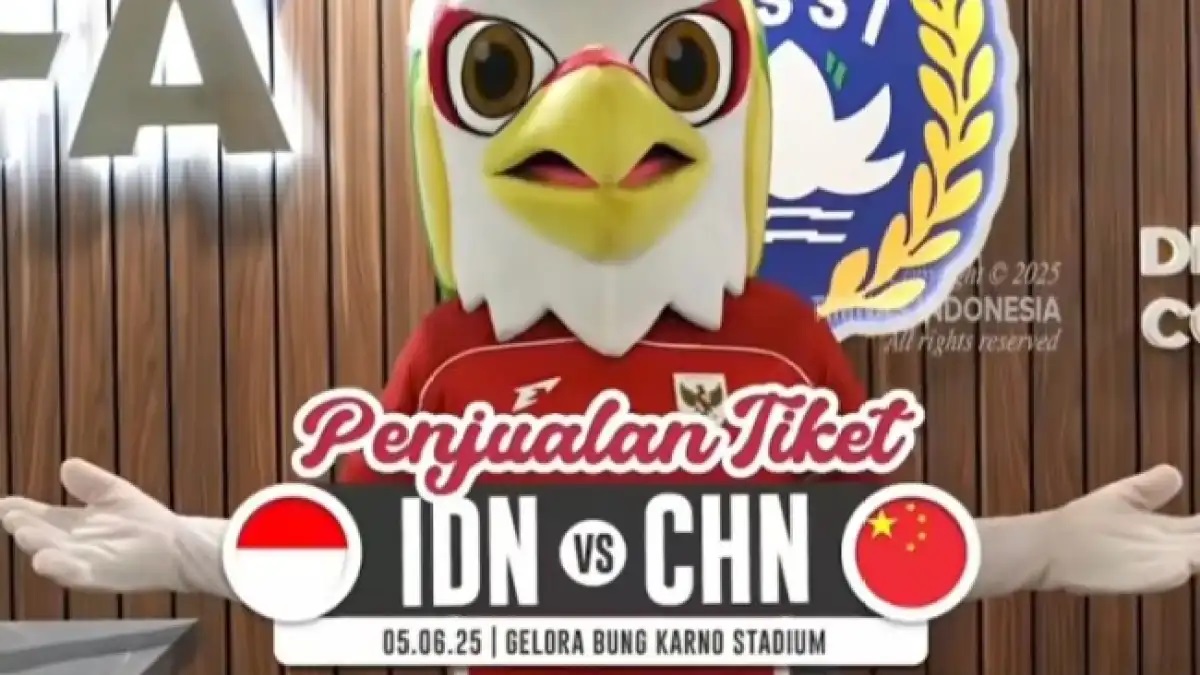 Suporter Garuda, saatnya bersiap! Jadwal penjualan tiket Timnas Indonesia vs China sudah diumumkan, dibuka mulai Kamis, 15 Mei 2025 pukul 10.00 WIB