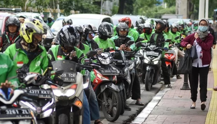 Ilustrasi driver ojek online (ojol).