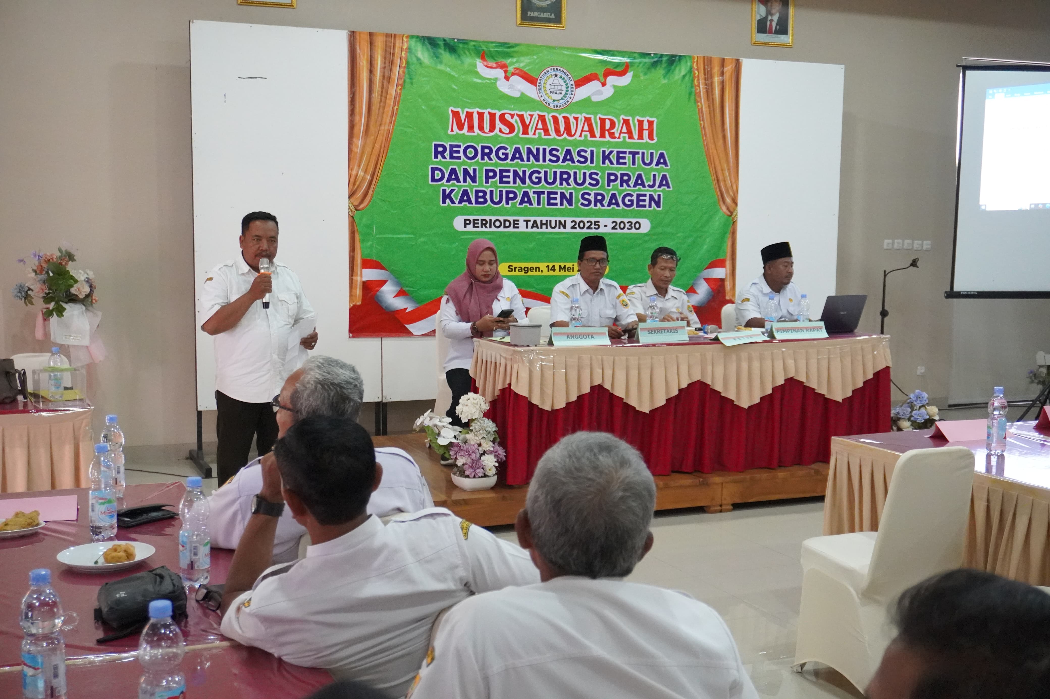 Musyawarah Reorganisasi Persatuan Pamong Praja (Praja) Kabupaten Sragen 2025 ditutup pada Sabtu (17/5/2025). (Ahmad Khairudin/Radar Solo)
