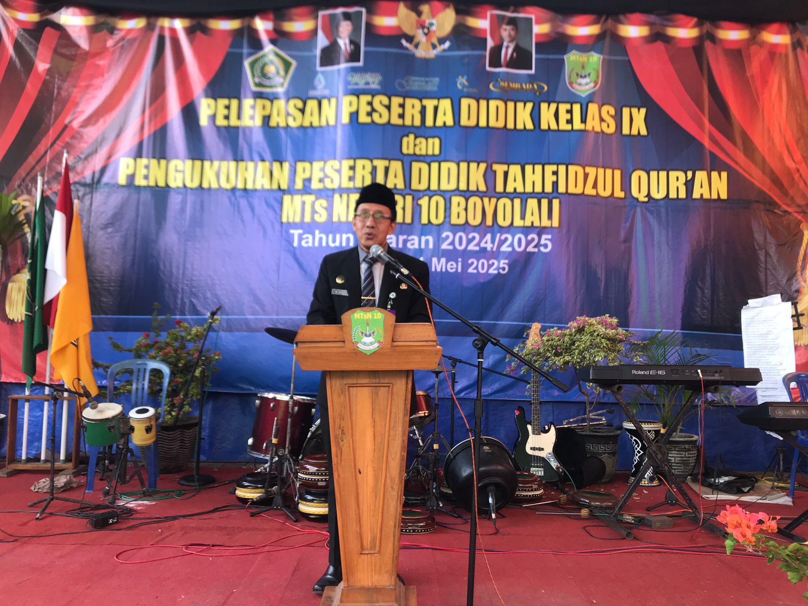 Kepala MTsN 10 Boyolali M. Rivai saat beri sambutan