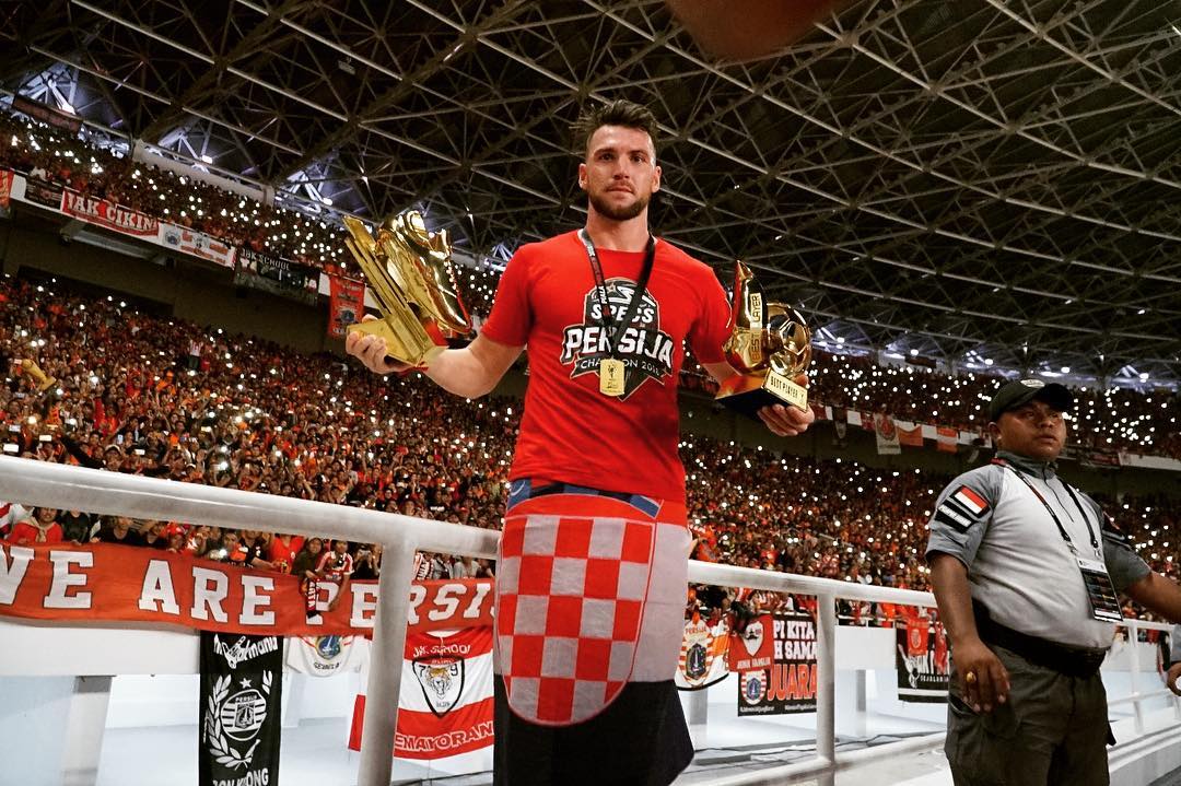 HENGKANG: Striker Persija Jakarta musim lalu Marko Simic saat bawa tim ini jadi juara Liga 1, 2018 silam.