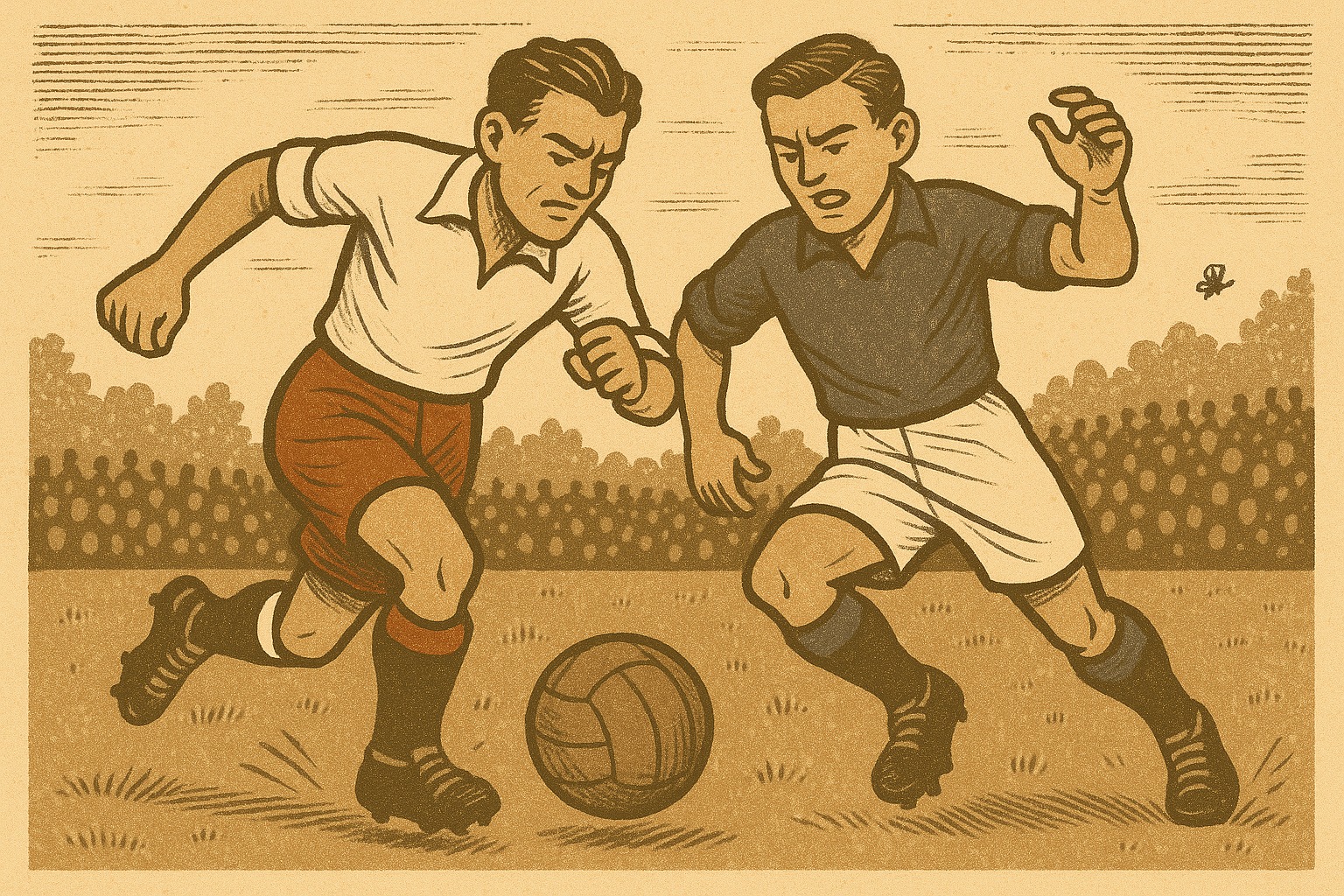 Ilustrasi pertandingan Persis Solo di era 1930an di kompetisi PSSI, sebelum Indonesia merdeka.