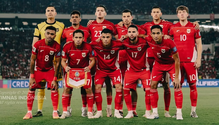 Timnas Indonesia saat hadapi China.