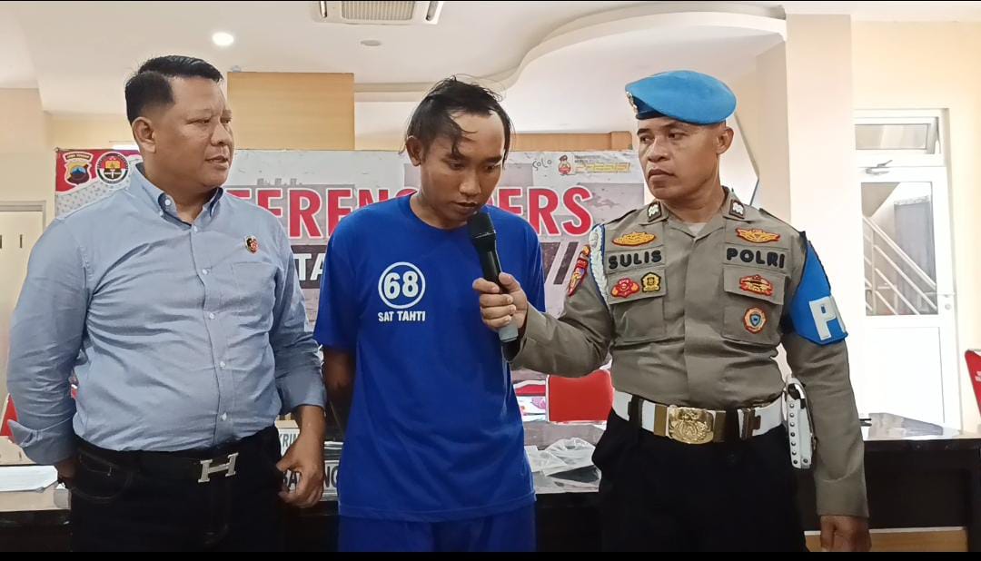 KAPOK: Fiki Sutikno diamankan Polresta Solo usai menganiaya istrinya sendiri.  &nbsp;