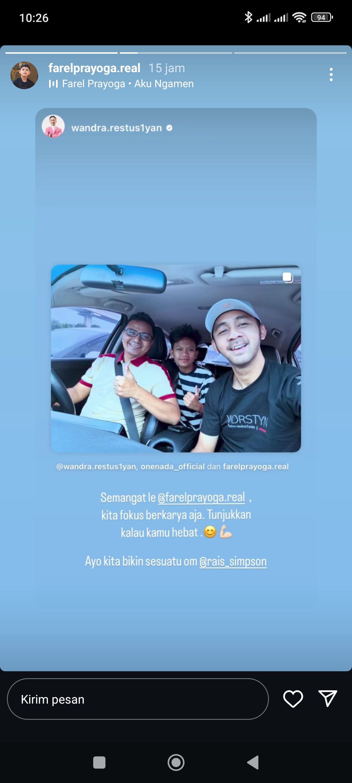 Usai kabar penangkapan Joko Suyoto viral, publik sorotan postingan Instagram Story Farel Prayoga