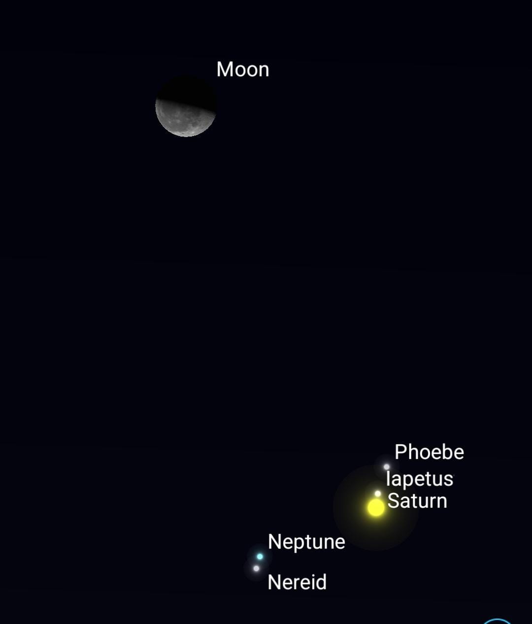 Fenomena triple konjungsi antara bulan dan Saturnus pada 25 April 2025.