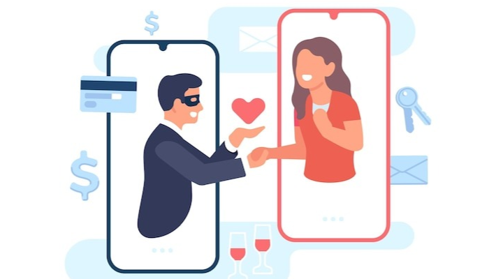 Ilustrasi love scamming.