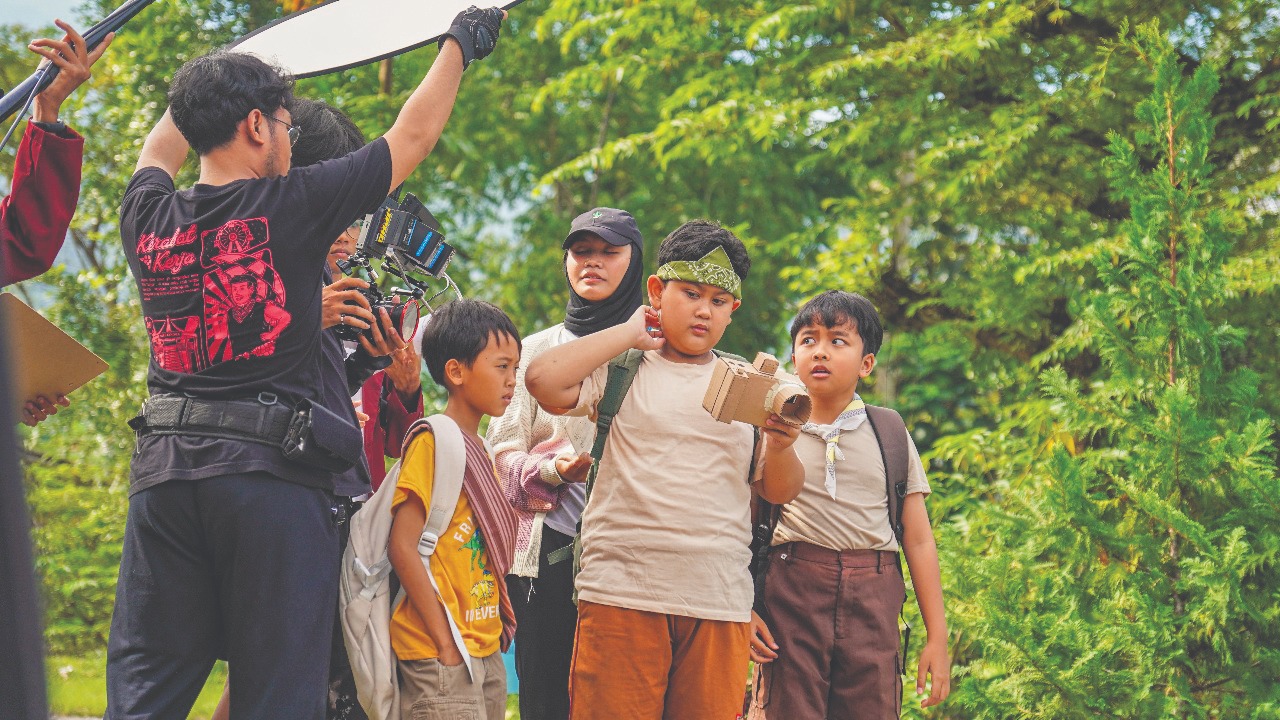 Proses syuting film pendek untuk mengangkat potensi wisata Desa Girimulyo, Kecamatan Ngargoyoso, Karanganyar, belum lama ini.