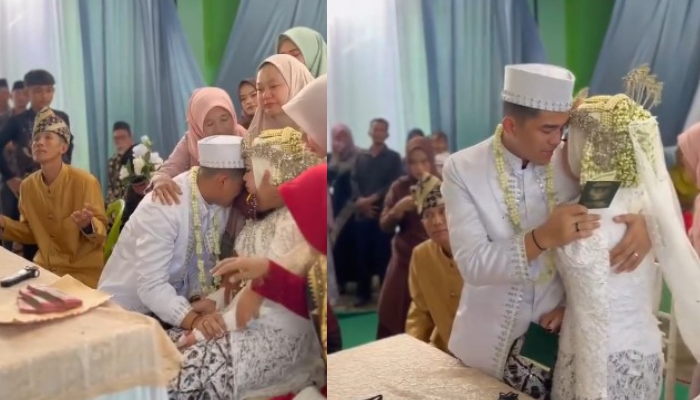 Momen pernikahan penuh haru, bertepatan dengan ibu pengantin meninggal dunia.