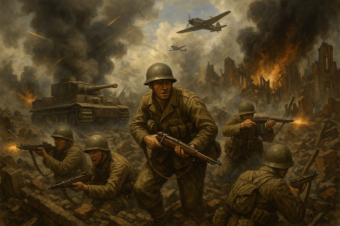 Ilustrasi perang dunia.