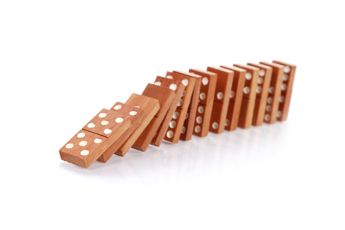 Ilustrasi permainan domino.
