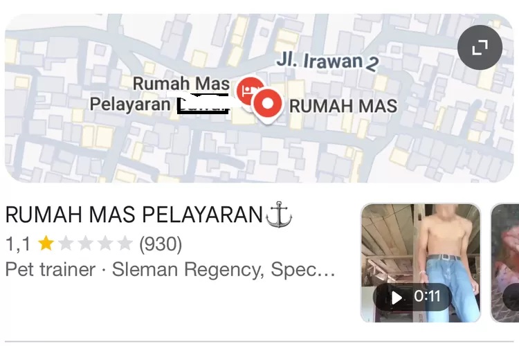 Viral Mas Pelayaran aniaya driver ojol di Sleman. Rumahnya digeruduk massa, titik Google Maps diserbu bintang 1.