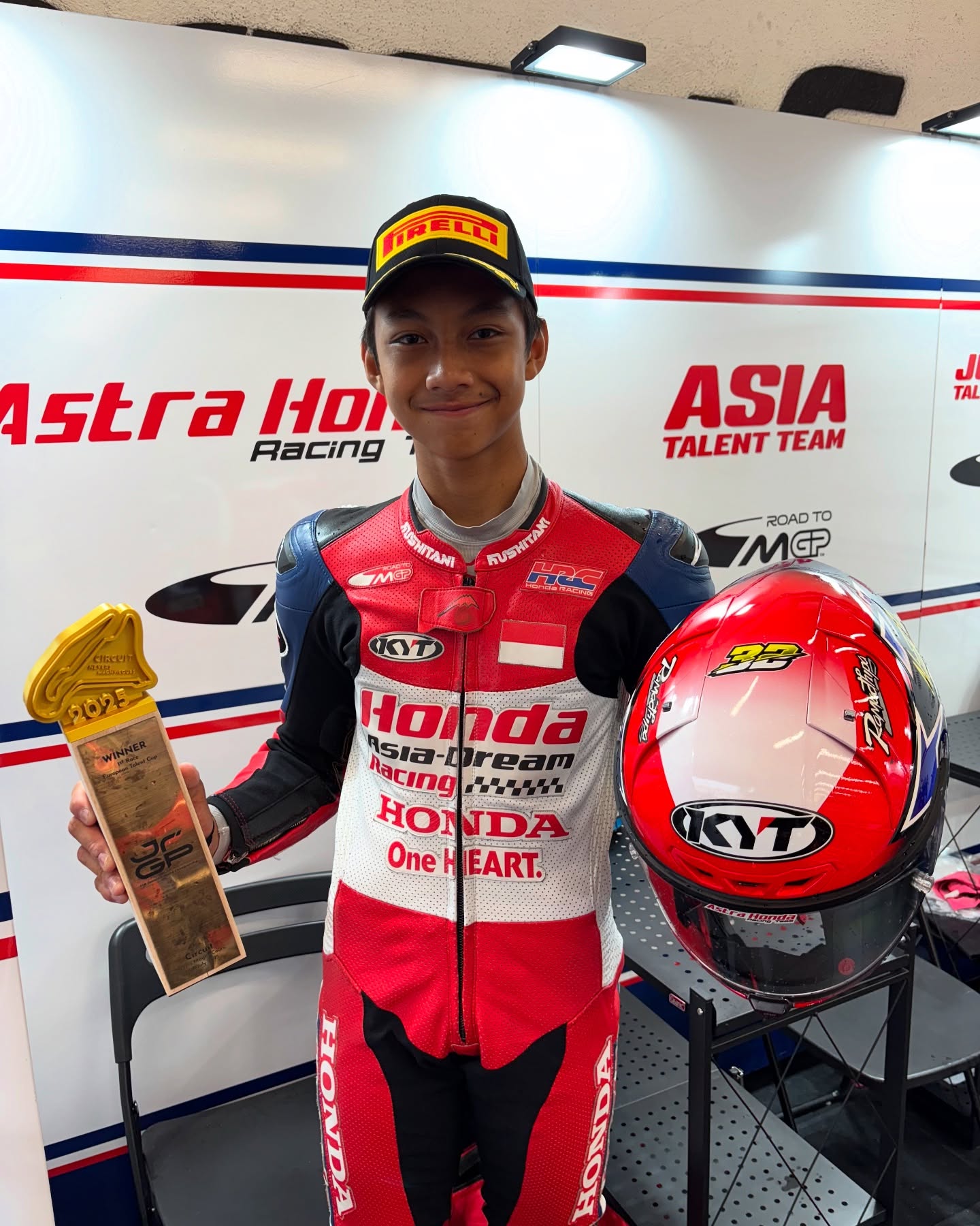 Kiandra Ramadhipa,berhasil Menang di Race 1&nbsp;European Talent Cup Prancis 2025, Indonesia Raya Berkumandang di Sirkuit Magny Cours