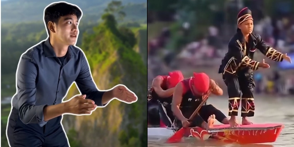 Wapres Gibran Rakabuming Raka membuat konten dengan menirukan tarian seorang anak di tradisi budaya Pacu Jalur.