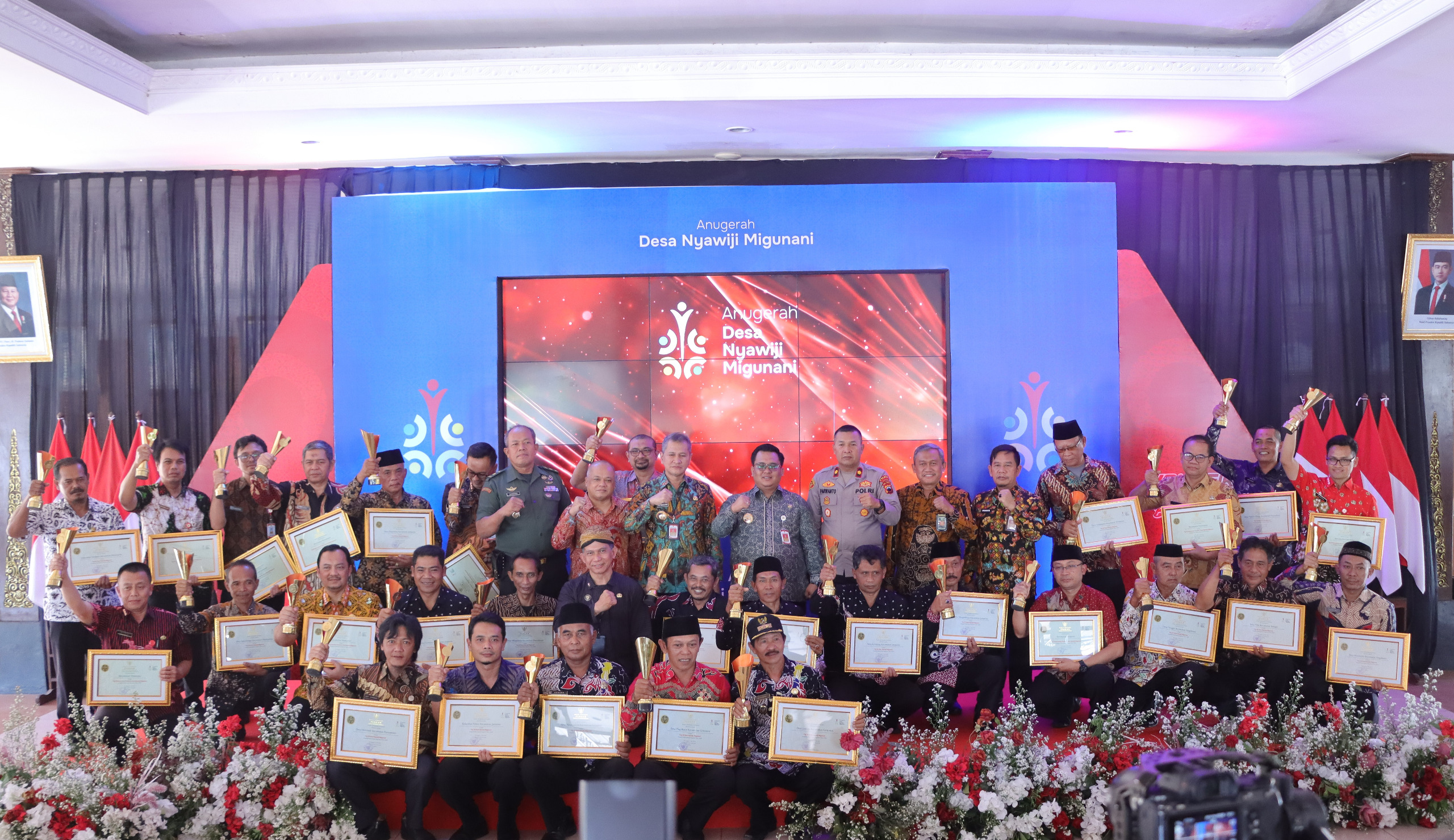 Event akbar Anugerah Desa Nyawiji Migunani yang dihadiri Bupati Wonogiri Setyo Sukarno dan unsur Forkopimda di pendapa Rumah Dinas Bupati Wonogiri, Kamis (10/7/2025).